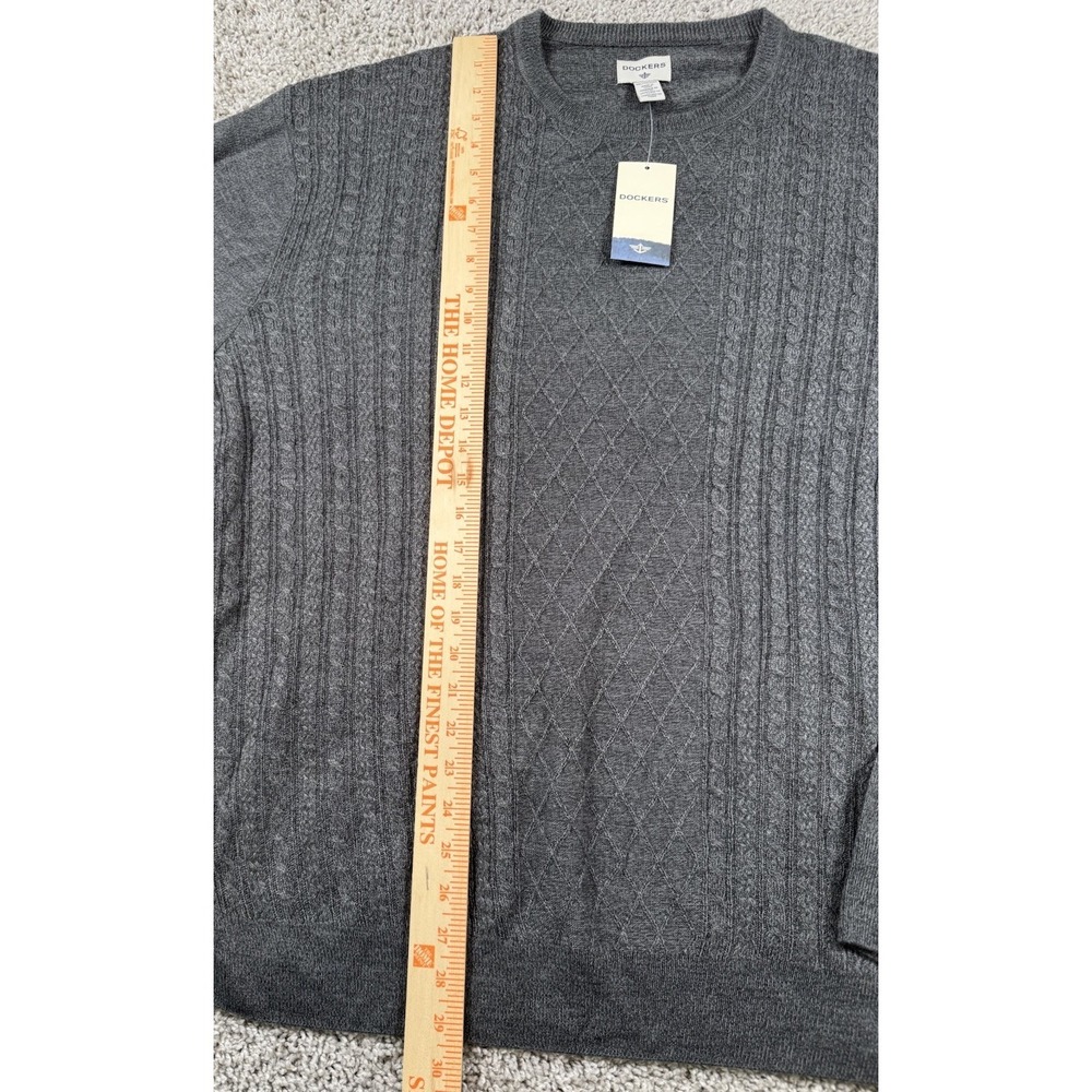 NEW Dockers‎ Mens Fisherman Style Pullover Crewneck Sweater Gray XXL - Picture 9 of 9